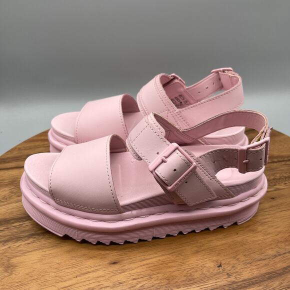Dr Martens Voss Mono Sandals Womens Size 5 Chalk Pink Leather Straps Casual - Picture 3 of 8